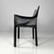 Italian Modern Black Leather Chairs Cab 413 attributed to Mario Bellini for Cassina, 1980s, Set of 6 5