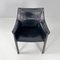 Italian Modern Black Leather Chairs Cab 413 attributed to Mario Bellini for Cassina, 1980s, Set of 6 7