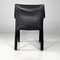 Italian Modern Black Leather Chairs Cab 413 attributed to Mario Bellini for Cassina, 1980s, Set of 6 6