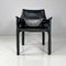 Italian Modern Black Leather Chairs Cab 413 attributed to Mario Bellini for Cassina, 1980s, Set of 6, Image 4