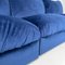 Italian Modern Modular Sofa in Blue Velvet, 1980s, Set of 5, Image 12