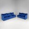 Modernes Italienisches Modulares Sofa in Blauem Samt, 1980er, 5er Set 2