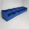 Italian Modern Modular Sofa in Blue Velvet, 1980s, Set of 5 3