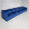Italian Modern Modular Sofa in Blue Velvet, 1980s, Set of 5, Image 3
