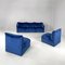 Modernes Italienisches Modulares Sofa in Blauem Samt, 1980er, 5er Set 4