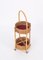 Italian Bar Cart Trolley in Bamboo, Rattan and Red Velvet, 1960s 12