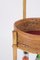 Carrito de bebidas italiano de bambú, ratán y terciopelo rojo, años 60, Imagen 14