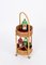 Italian Bar Cart Trolley in Bamboo, Rattan and Red Velvet, 1960s, Image 13