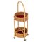 Italian Bar Cart Trolley in Bamboo, Rattan and Red Velvet, 1960s, Image 1