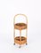 Italian Bar Cart Trolley in Bamboo, Rattan and Red Velvet, 1960s, Image 4