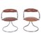 Italian Tubular Chromed Steel and Leather Chairs by Giotto Stoppino for Tecno, 1970s, Set of 2, Image 1