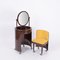 Italian Brown Vanity Table with Yellow Seat from Studio Kastilia Silvi, 1970s, Set of 2 9