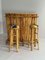 Tiki bar Mid-Century in bambù curvo con sgabelli da bar, Immagine 1