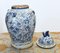Blue and White Porcelain Temple Jars, Set of 2, Image 7