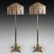 Late 19th Century Brass Extendable Lamp Standards, 1890s, Set of 2 1