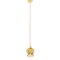 Vintage Hanging Lamp Amber Pressed Glass Gold 3