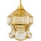 Vintage Hanging Lamp Amber Pressed Glass Gold 2
