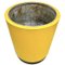 Round Flower Box in Ocher Yellow Plastic 5