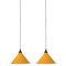 Hanging Lamps in Ocher Yellow, Set of 2 8