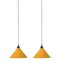 Hanging Lamps in Ocher Yellow, Set of 2 1