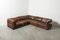 Scandinavian Leather Lounge Sofa, 1960s, Set of 5 2