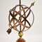 Armillar Sphere Tischlampe aus Messing & Teak, 1950er 8