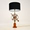 Armillar Sphere Tischlampe aus Messing & Teak, 1950er 3