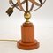 Brass and Teak Armillary Sphere Table Lamp, 1950s 11