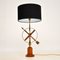 Lámpara de mesa armilar de latón y teca, años 50, Imagen 5