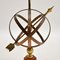 Armillar Sphere Tischlampe aus Messing & Teak, 1950er 7