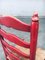 Juego de silla alta rústica de madera con respaldo en rojo, años 30. Juego de 2, Imagen 2