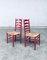 Rustic Red High Ladder Back Wood & Rush Chair Set, 1930s, Set of 2 22