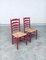 Rustic Red High Ladder Back Wood & Rush Chair Set, 1930s, Set of 2 28