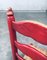 Juego de silla alta rústica de madera con respaldo en rojo, años 30. Juego de 2, Imagen 5