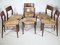 Teak Rush Chairs Model 351 by Georg Leowald for Wilkhahn, 1960s, Set of 6 1