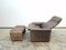 DS50 Armchair with Stool in Leather by Robert Haussmann for De Sede, 1971, Set of 2 5