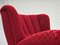 Danish Relax Armchair in Red Cotton, Wool & Oak Wood, 1960s 2