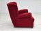 Danish Relax Armchair in Red Cotton, Wool & Oak Wood, 1960s, Image 6