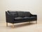 Danish Black Leather Sofa from Hurup Møbelfabrik, 1970s 4