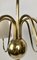 Six Arm Chandelier with Silk Shades in Brass from Josef Frank, Austria, 1930s 5