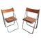 Model Tamara Folding Chairs in Cognac Leather attributed to Arrben, Italy, 1970s, Set of 2 1