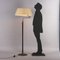 Vintage Floor Lamp in Stained Wood & Brass, Italy, 1950s, Image 2
