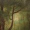Paesaggio boschivo con figure, olio su tavola, con cornice, Immagine 7