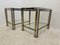 Gold Metal and Chrome Side Tables with Glass Tops, Set of 2 3
