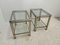 Gold Metal and Chrome Side Tables with Glass Tops, Set of 2 2