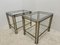 Gold Metal and Chrome Side Tables with Glass Tops, Set of 2, Image 4