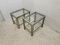 Gold Metal and Chrome Side Tables with Glass Tops, Set of 2 5