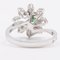 Vintage 18k White Gold Emerald and Diamond Ring, 1970s, Image 6