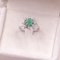 Vintage 18k White Gold Emerald and Diamond Ring, 1970s 3