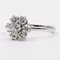 Vintage 14k White Gold and Brilliant-Cut Diamond Flower Ring, 1980s 4